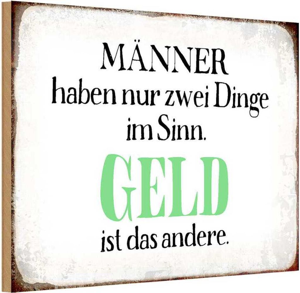 vianmo Holzschild 20x30 cm Männer haben 2 Dinge im Sinn Frauen