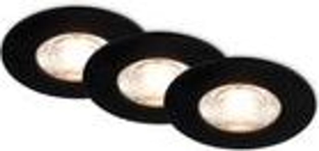 BRILONER KULANA MINI LED Einbaustrahler Bad, 3er Set, IP44 Spritzwasserschutz, Flaches Design, Warmweißes Licht, schwarz, 6,5 x 2,5 cm