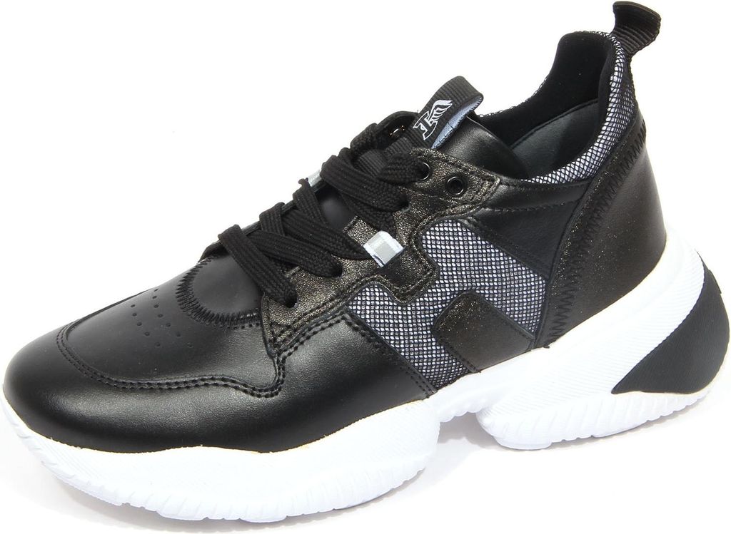 G2778 sneaker donna HOGAN INTERACTION schwarz/weiß Leder/Stoff Schuh Frau