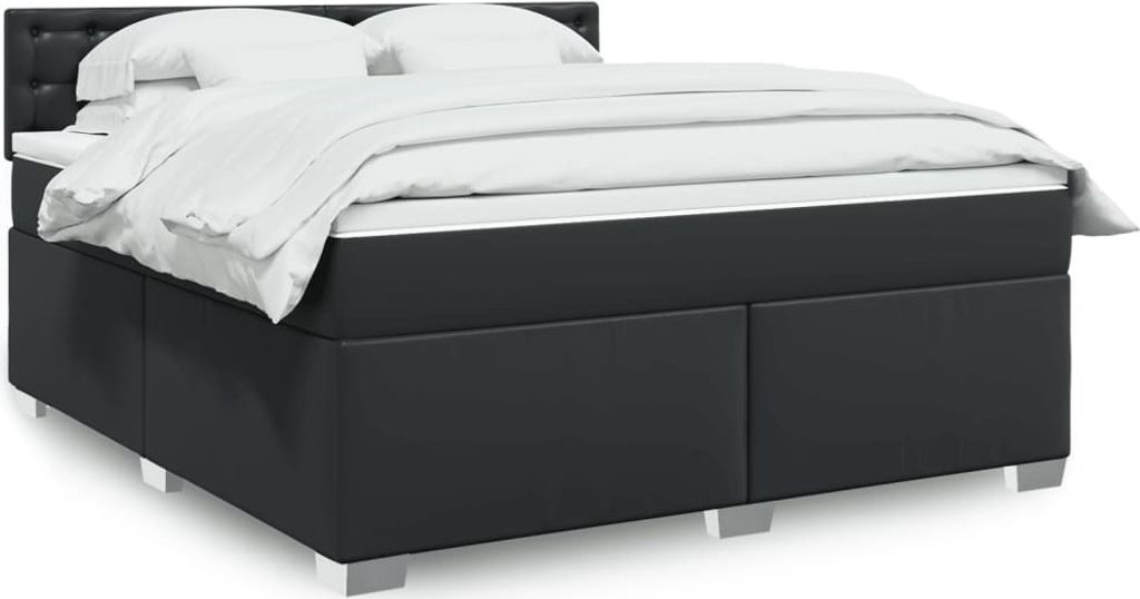 Maison Exclusive - Boxspringbett mit Matratze Schwarz 180x200 cm Kunstleder