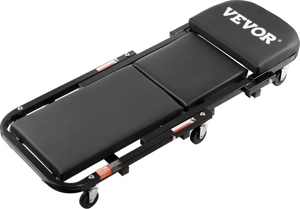 Chariot de visite 2-en-1 et tabouret de garage pliable 40'' 200kg