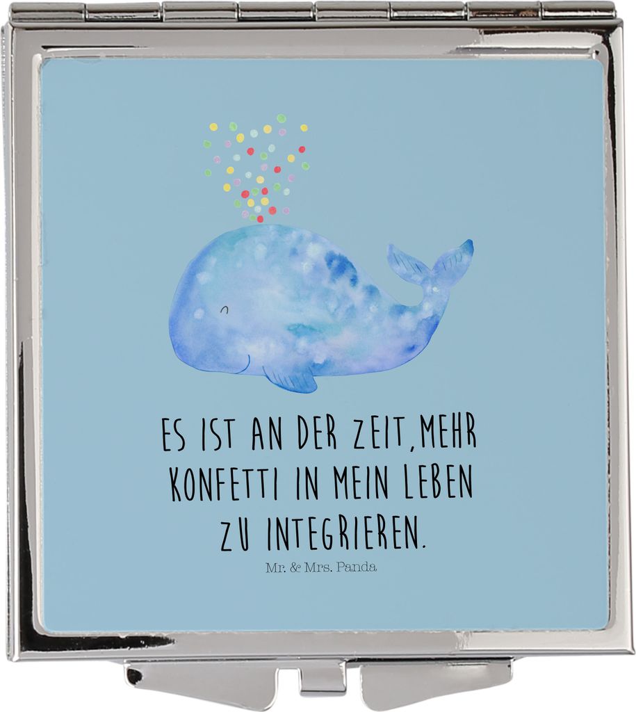 Mr. & Mrs. Panda Reise Spiegel Wal Konfetti - Blau Pastell Produktbild 