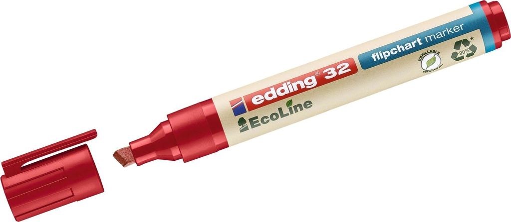 Edding - Filzstift 25 EcoLine rund 1mm rot | 10 Stück