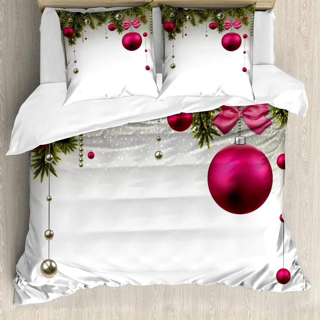 Parure de lit Noël 155x220 cm anti-acariens avec taie d'oreiller