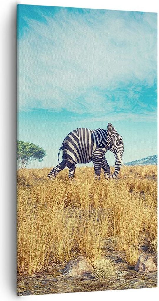 Bild auf Leinwand - Leinwandbild - Einteilig - Surreal Elefant Rippen - 65x120cm - Wand Bild - Wanddeko - Wandbilder - Leinwanddruck - Bilder - Wan...