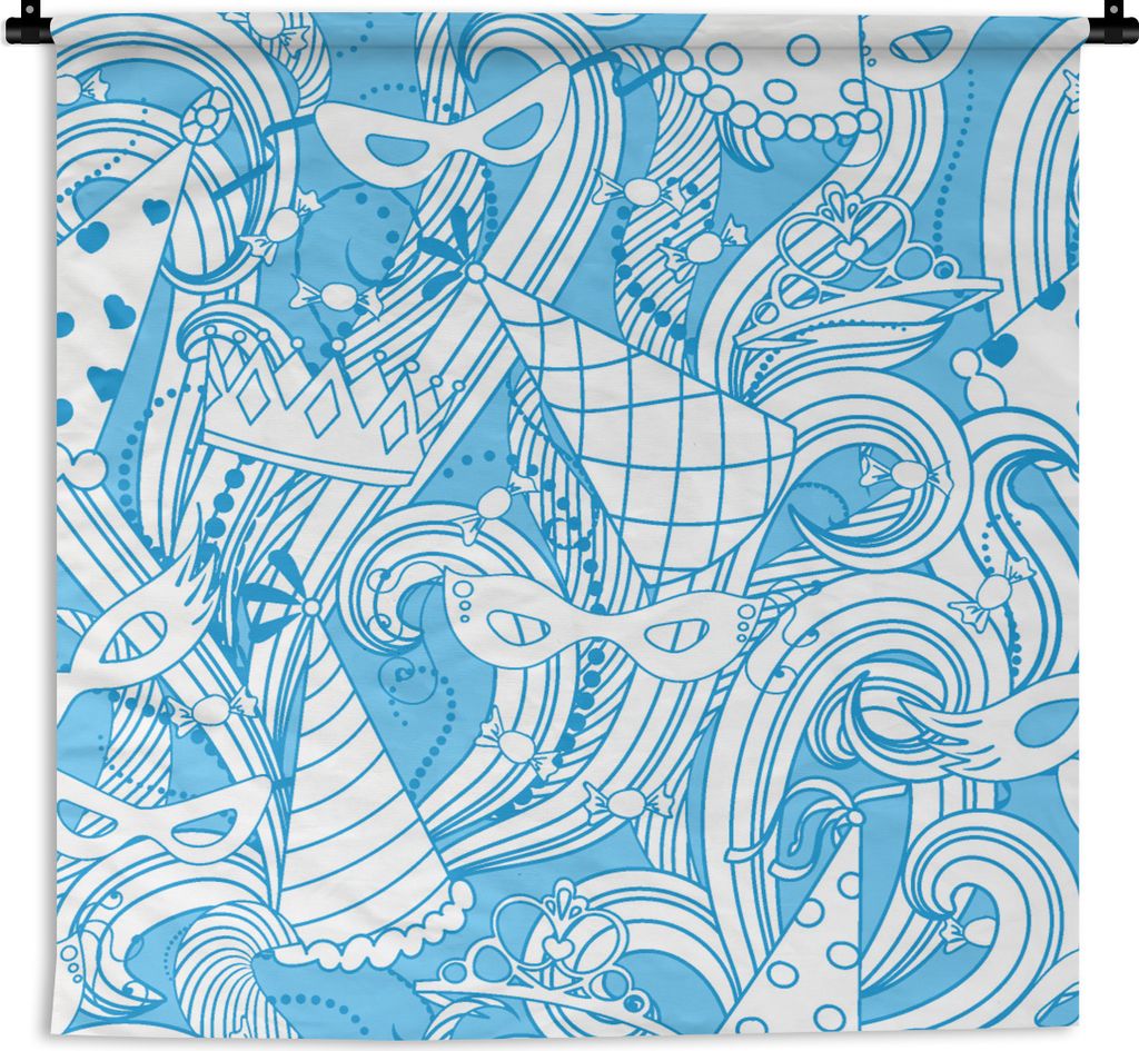 MuchoWow Wandteppich Wandbehang Muster - Karneval - Maske 60x60 cm Tapisserie Dekoration Wandtuch - Dekorationen - Wand Decke