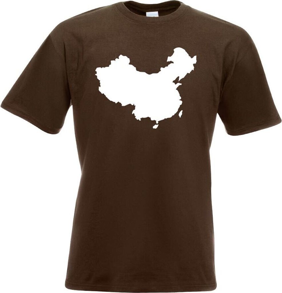 Kiwistar - T-Shirt - Chocolate - China - Peking Umriss Kontur Herren Funshirt Bedruckt Design Sprüche Spruch Motive - mit Motiv Bedruckt - Funshir...