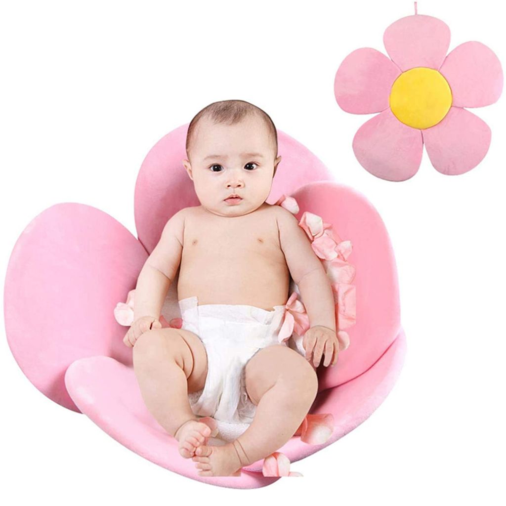 Baby Blume Badematte Badewanne Sitze Faltpolster Infant Bad Kissen Blau Pink DE 