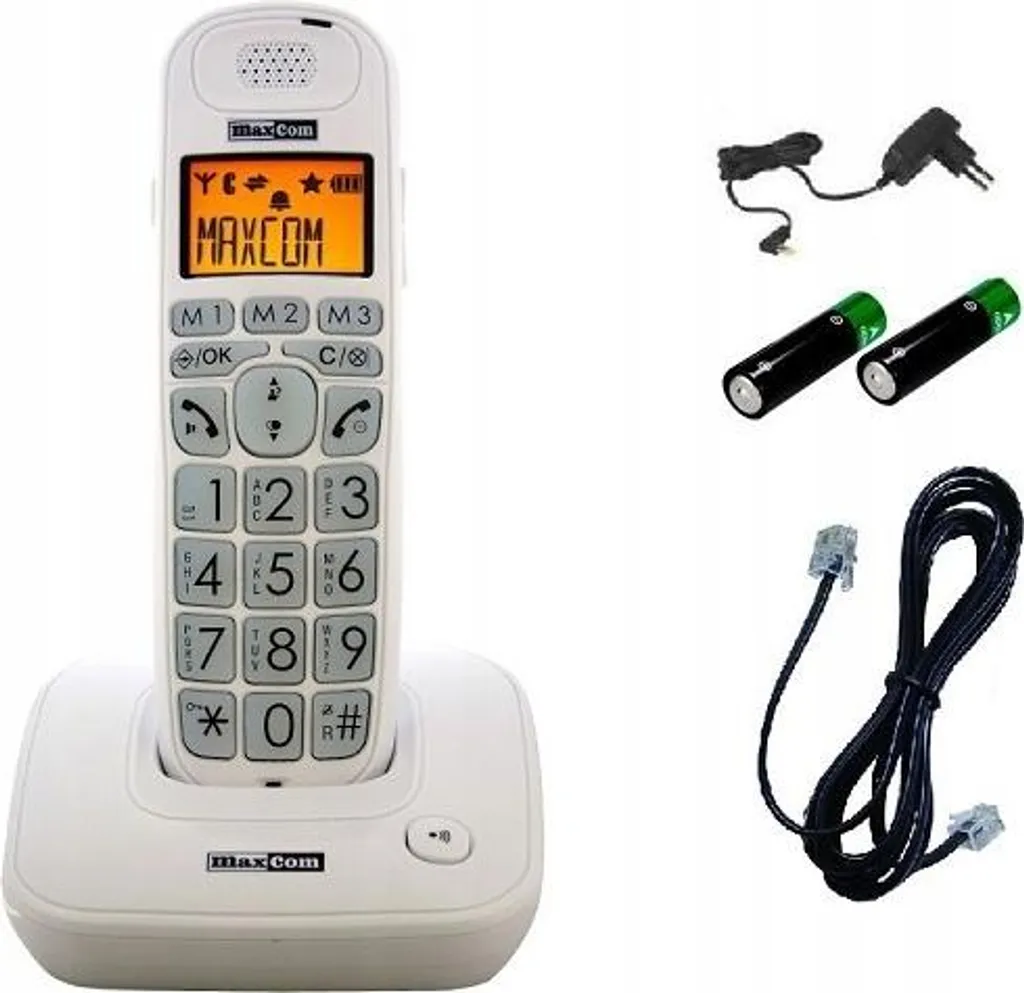 Maxcom MC6800 BB Téléphone DECT Blanc à Écran LCD et Mains Libres Intégré - 4