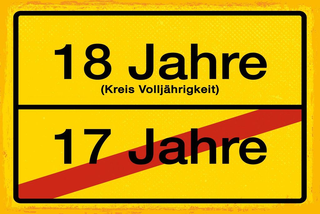 vianmo Holzschild 20x30 cm 18 Jahre Kreis Volljährigkeit 17 Jahre Ortsschild