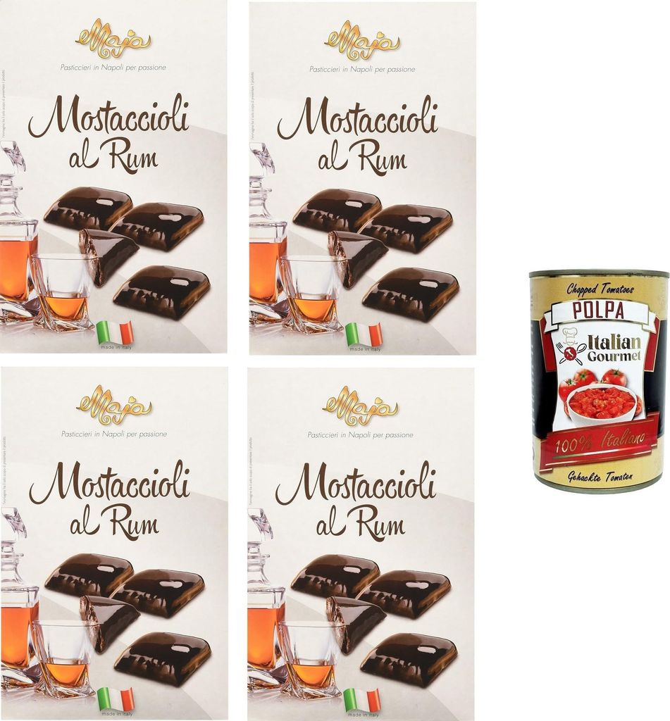 Maja Mostaccioli al Rum Mostaccioli mit klassischem süßem Weihnachtsrum 4x200+ Italian Gourmet polpa 400g