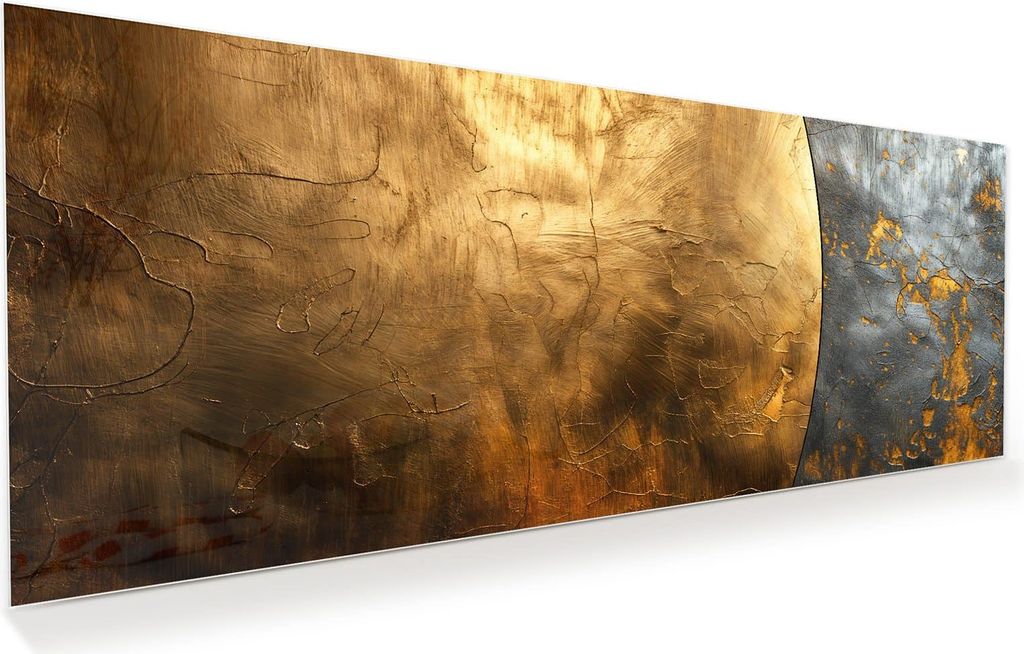 Glasbild 150x60cm in XXL für Wohnzimmer, Schlafzimmer Motiv Metallische Textur