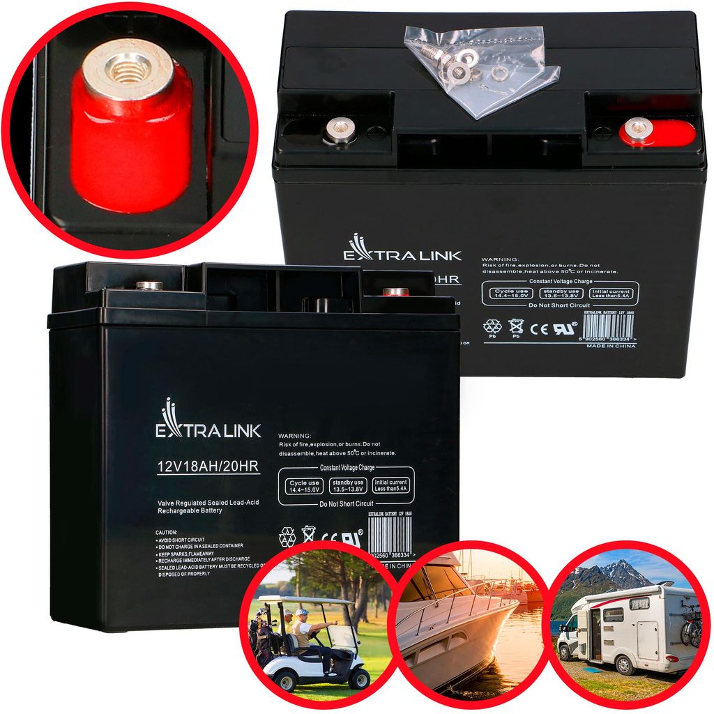 Extralink 12V 18Ah AGM Batterie wartungsfrei langlebiger Produktbild 