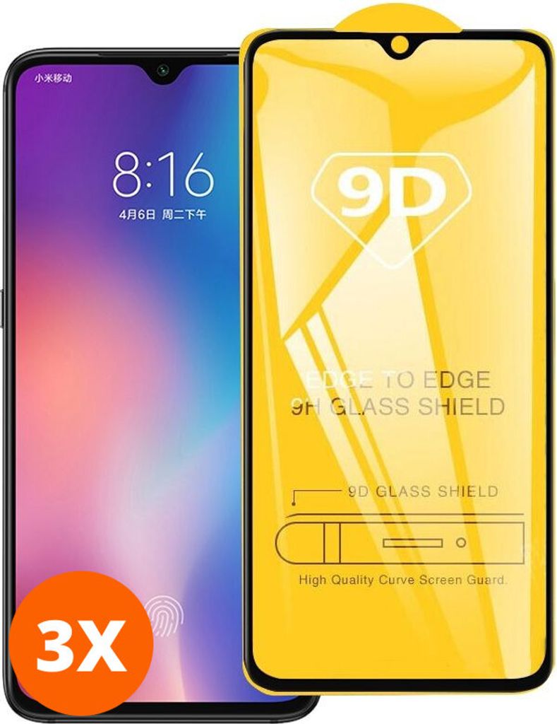 Mobigear Premium 9.98 Xiaomi Redmi Note 8 Panzerglas Gehärtetes Glas Displayschutz - Hüllenfreundlich - Schwarz (3er Pack)