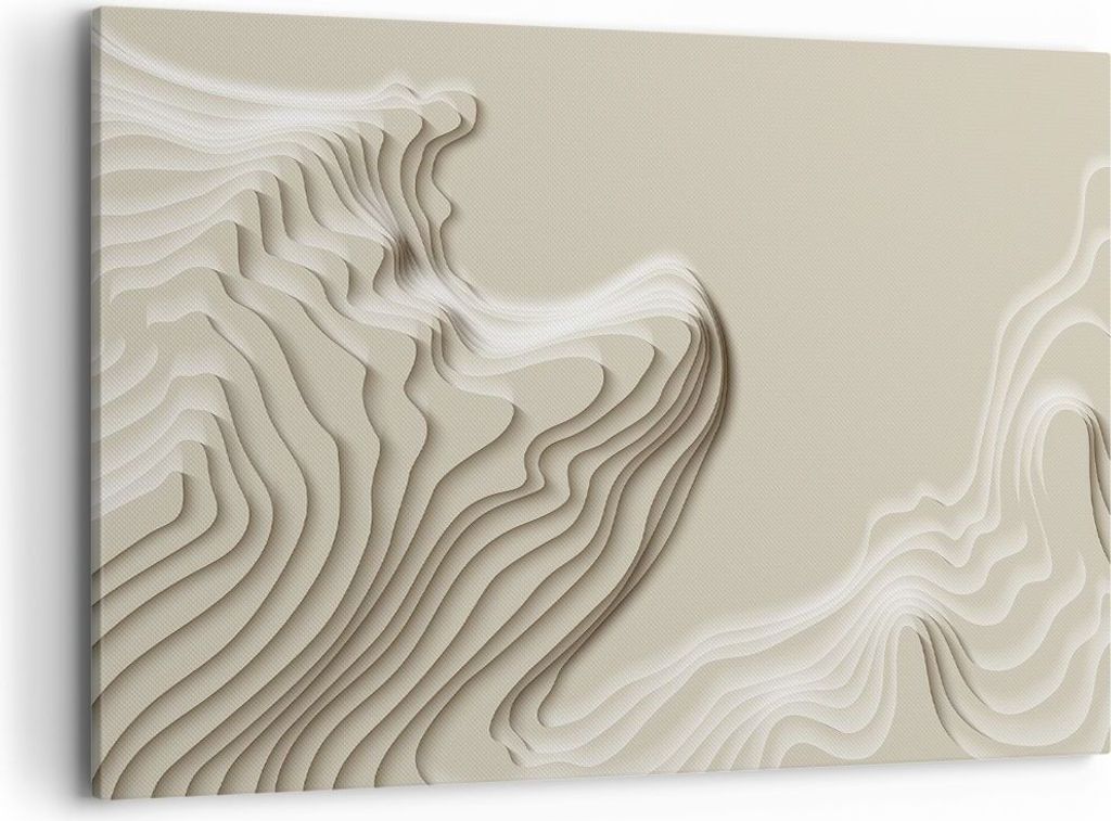 Bild auf Leinwand - Leinwandbild - Einteilig - Dreidimensional cremig strukturell - 120x80cm Wand Bild Wanddeko Wandbilder Leinwanddruck Bilder Wan...