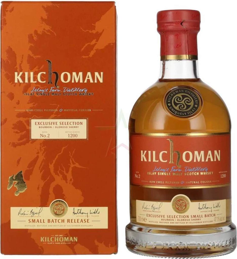 Kilchoman Islay Single Malt Whisky Bourbon/Oloroso Sherry SMALL BATCH 2 47,1 % 0,70 lt.