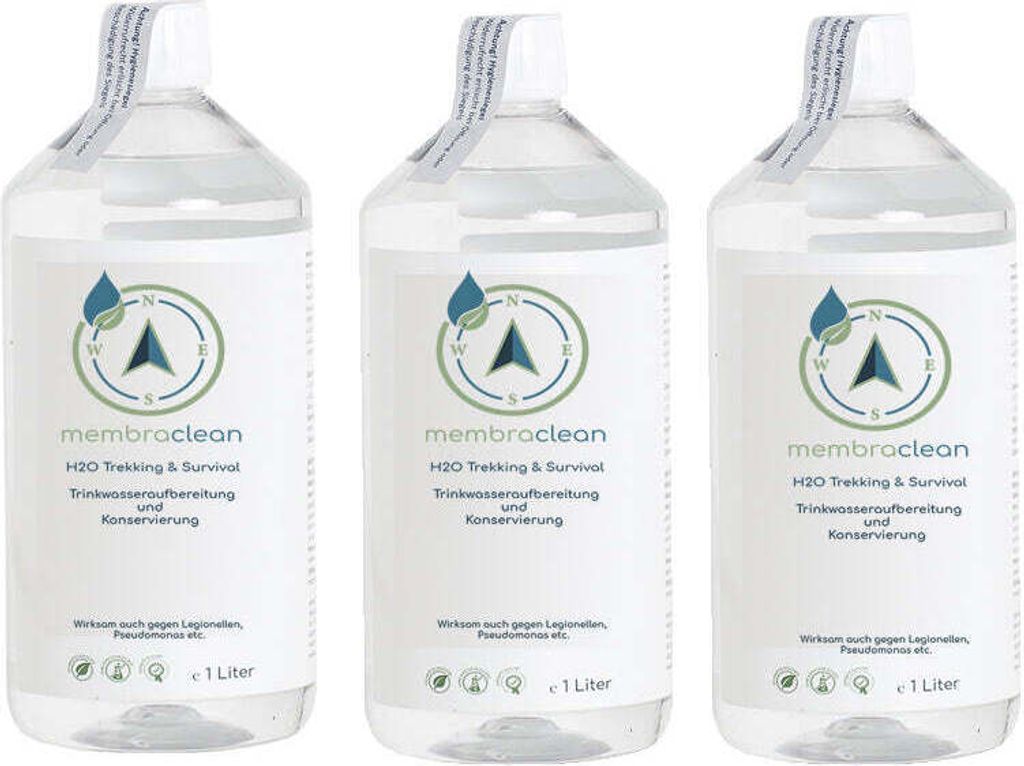 3x 1 liter Membraclean H2O, geschikt voor wandelen en Productafbeelding 