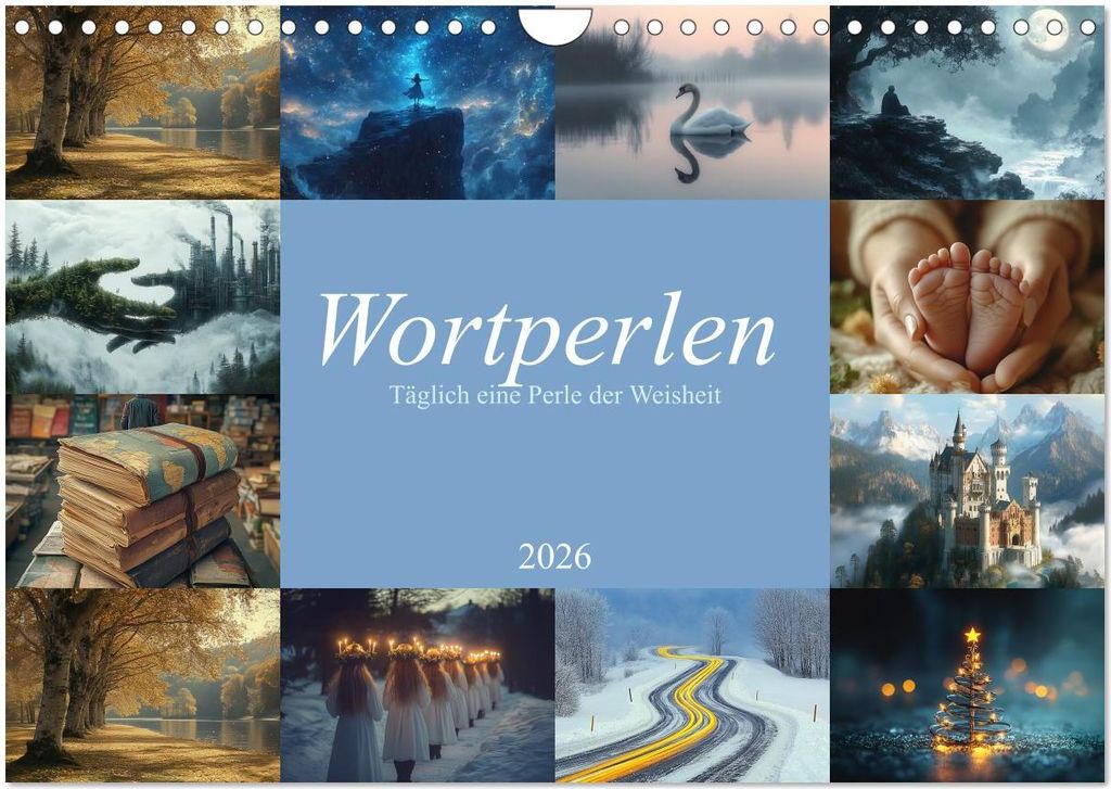 Wortperlen (Wandkalender 2026 DIN A4 quer), CALVENDO Monatskalender