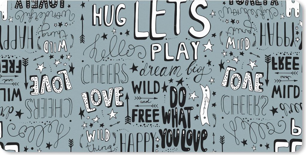 MuchoWow Schreibtischunterlage Zitate - Baby - Worte - Sprichwörter - Kinder - Kinder 80x40 cm - XXL Mauspad - Gaming Mauspad