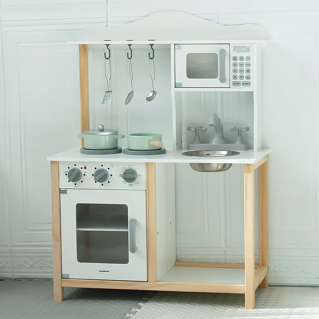 Cuisine de jeu en bois stable pour enfant de 3 ans avec accessoires - 4