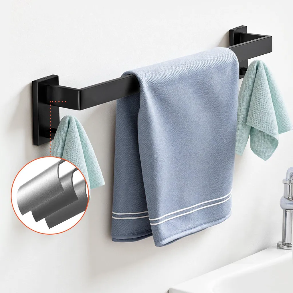 Set Di Accessori Da Bagno Da 10 Pezzi, 2 Portasciugamani, 2 Portarotolo 2 Anelli Portasciugamani 4 Ganci Per Accappatoio Acciaio Inossidabile Fissaggio A Vite Sottile 92247483