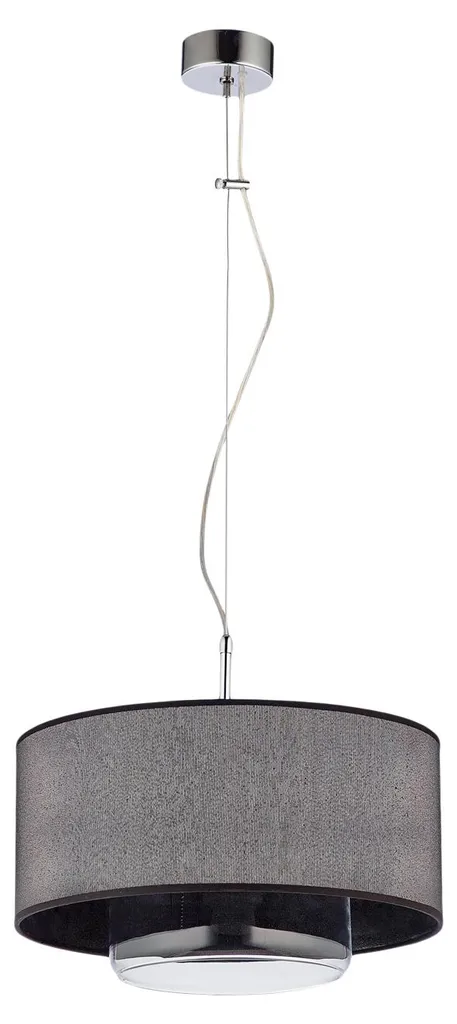 Suspension design AVEO en Tissu Noir et Chromé - 80x35cm, Jupiter