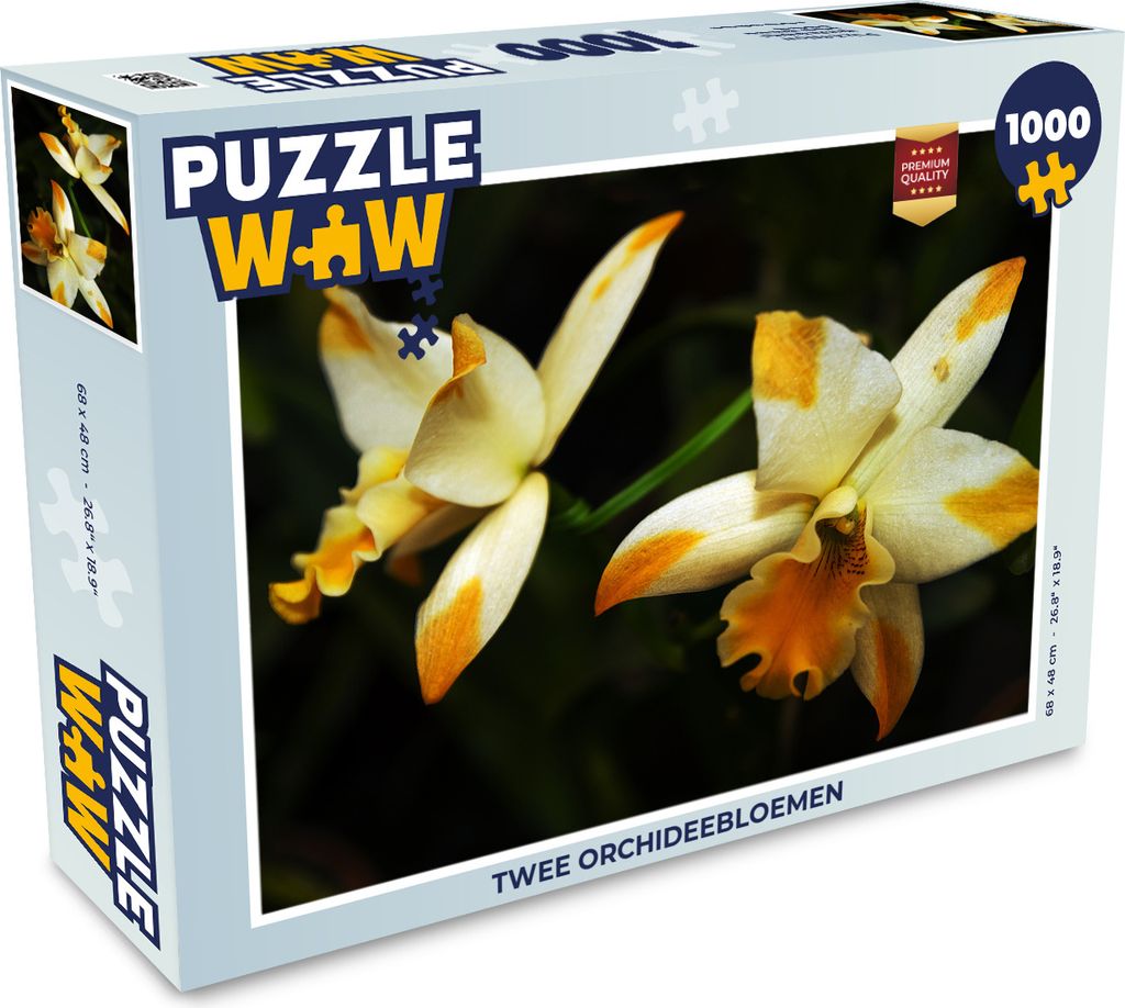 MuchoWow Puzzle 1000 Teile Zwei Orchideenblüten - Erwachsene - Rätsel