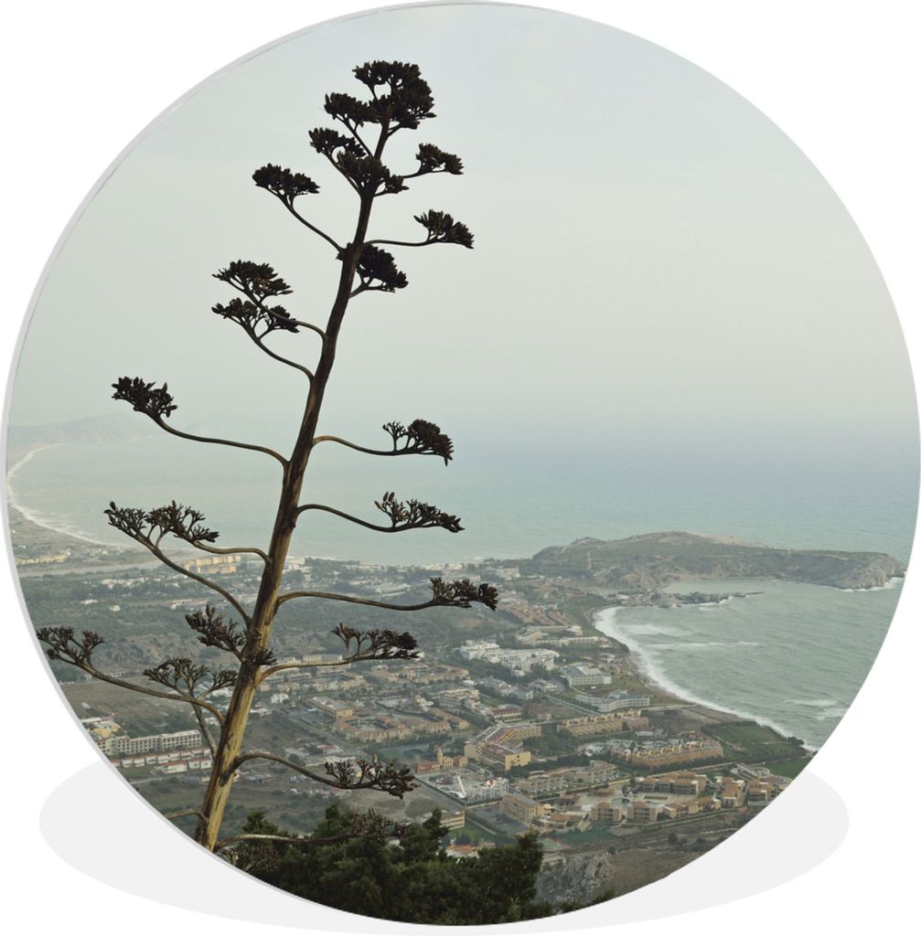 MuchoWow Rundes Wandbild - Runde Bilder Blick von einem Berg auf dem griechischen Rhodos Ø 60 cm Kreis Wanddekoration Kunststoff - Wandkreis - W...