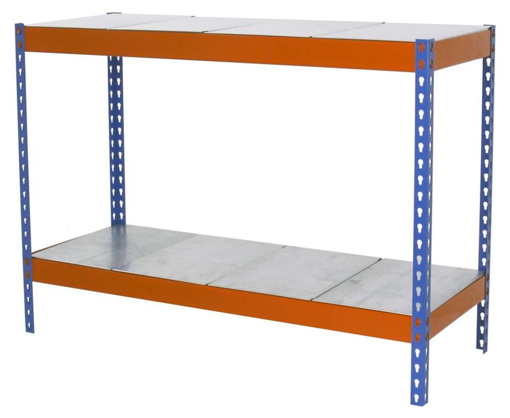 Etagère Sans Vis Ecoforte 1204-2, Metall, 900, Blau/Orange/Galvanisiert, Blau/Orange/Galvanisiert, 900x1200x450 - Simonrack