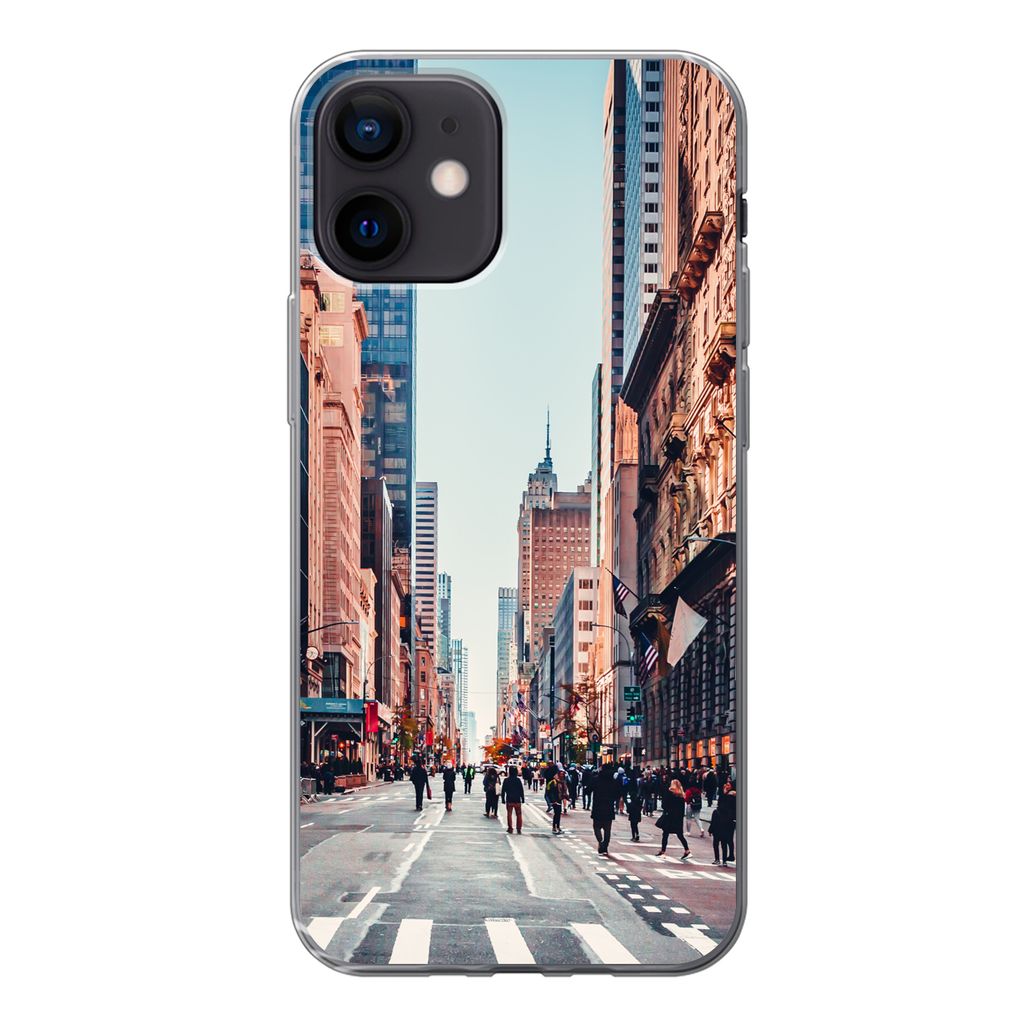 MuchoWow Handyhülle Schutzhülle Hülle für iPhone 12 Veteranenparade in New York Silikon Softcase Handy Hülle - Schutzhülle