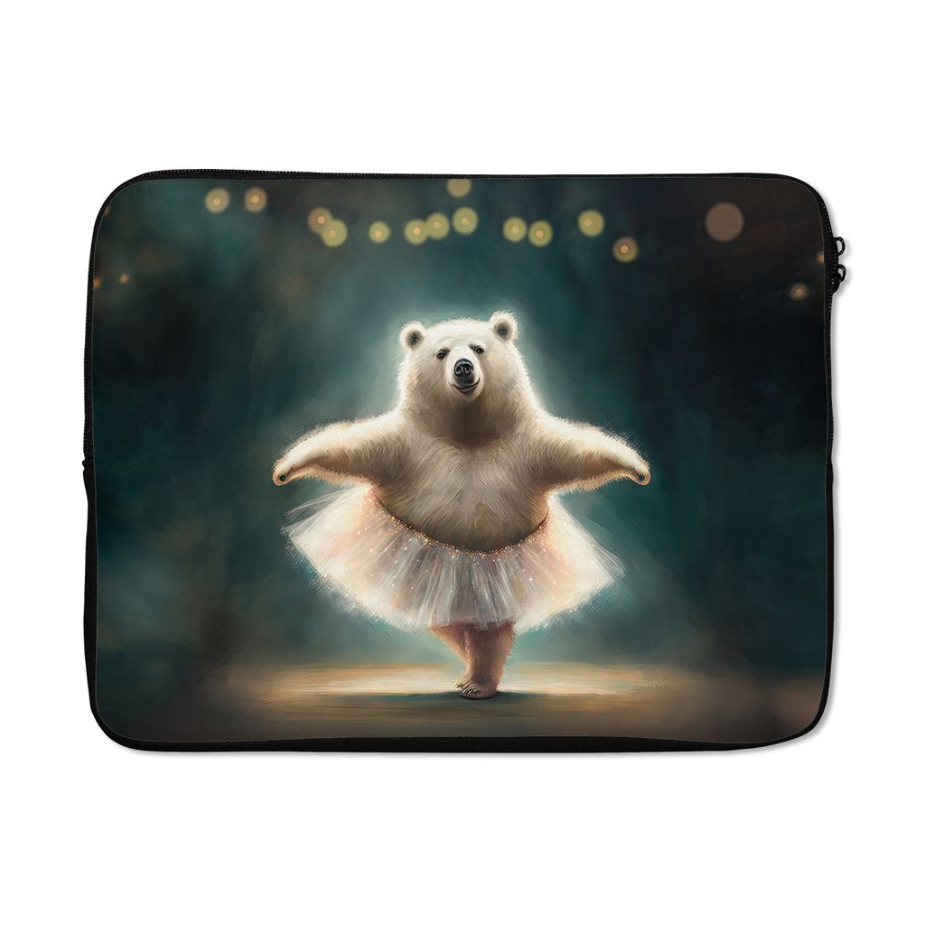 MuchoWow Laptop Hülle 17 Zoll Laptoptasche Eisbär - Rock - Ballett - Porträt - Tiere - Kinder - Zipper - Schutzabdeckung