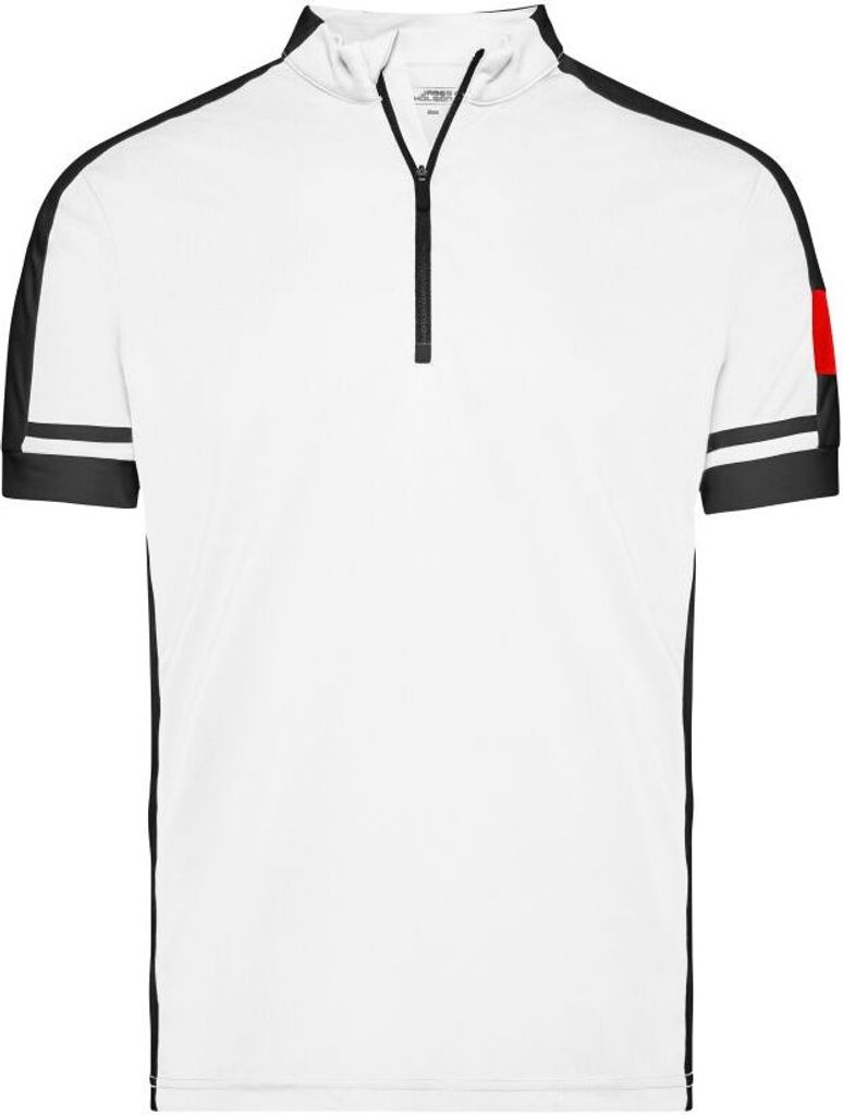Men's Bike-T Half Zip Sportives Bike-Shirt white, Gr. S