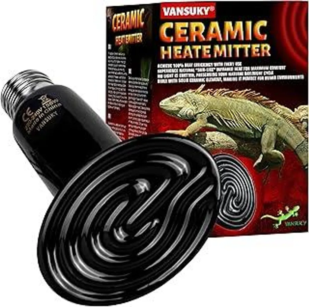 Riscaldatore Vetroceramica 50W E27 Nero - Top per Serpenti e Lucertole