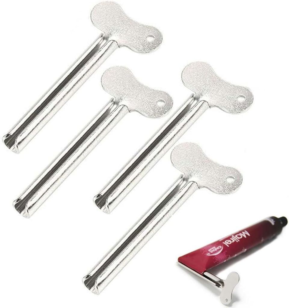 4-teiliges Tubenquetscher-Set aus Edelstahl für Kosmetik, Handcreme, Haarfarbe, Pigmente, Küche und Badezimmer