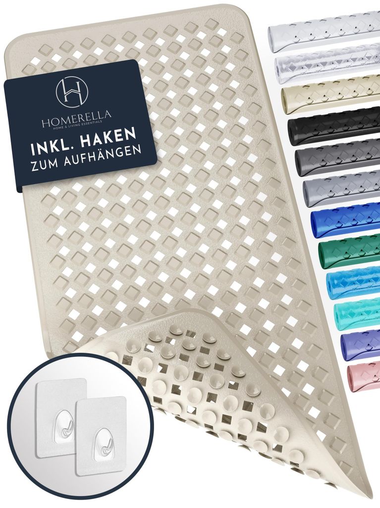 Homerella Badewannenmatte rutschfest Hautsensitiv 88x39cm Produktbild 