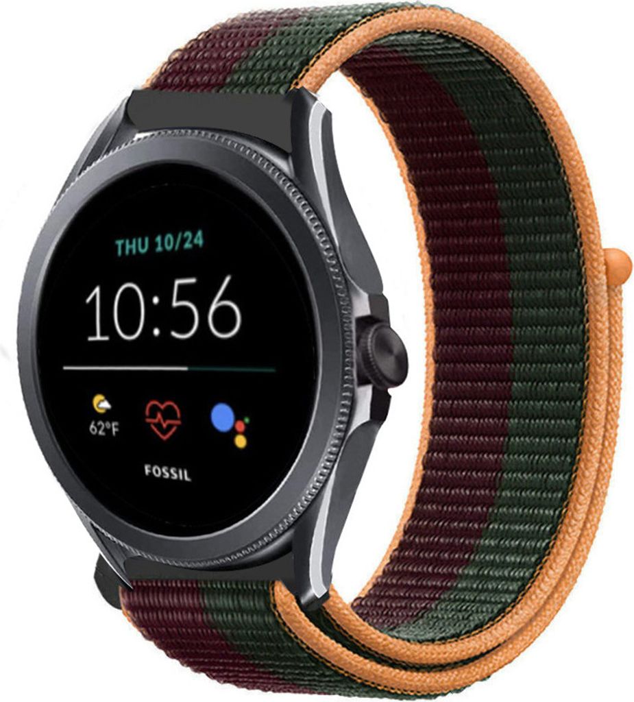 Strap-it Fossil Gen 5e 44mm Nylonarmband (Kirsche)