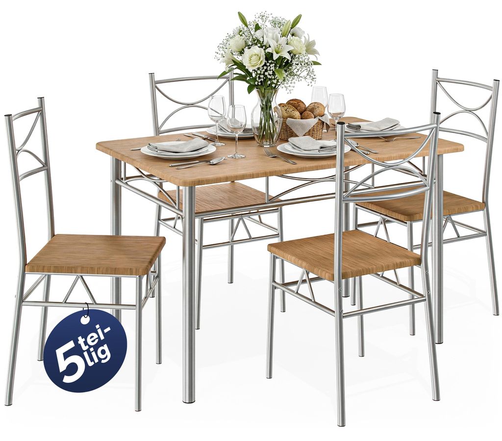 CASARIA® Gruppo di Sedute Paul  Set 5 Pezzi Tavolo da Immagine del prodotto 