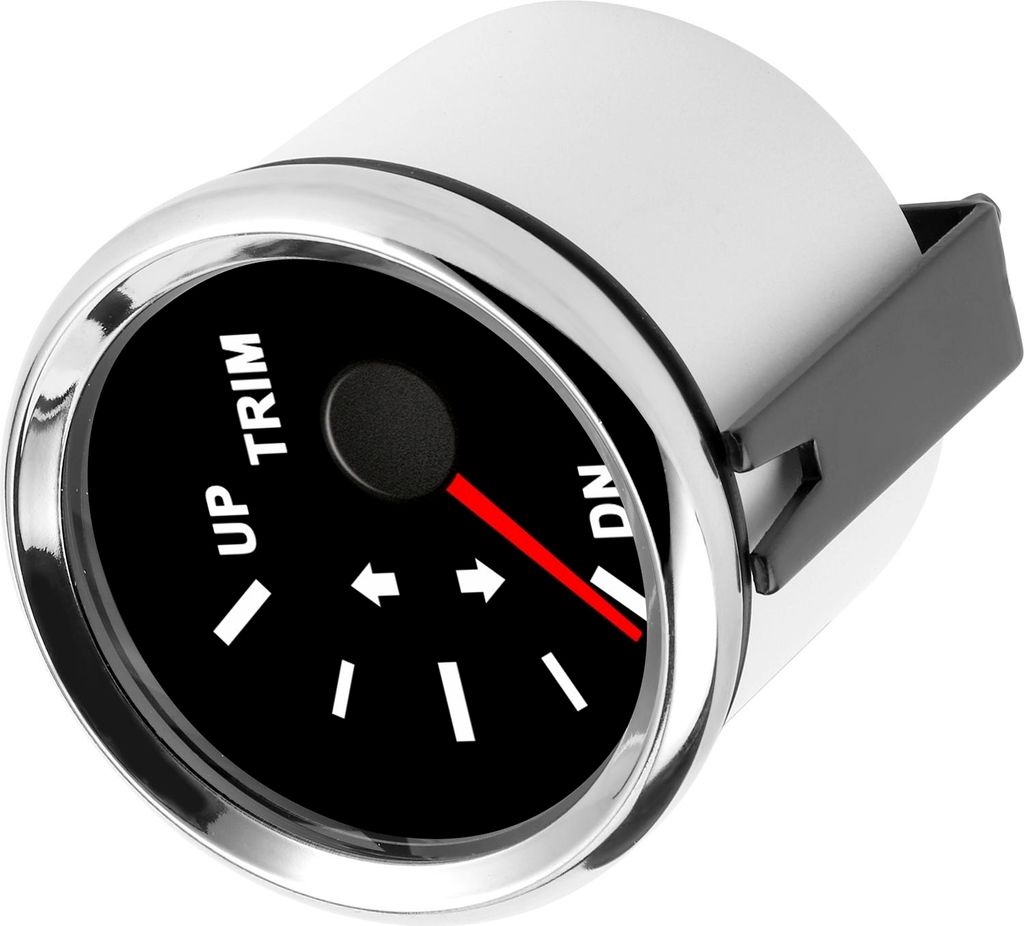 Boot Trim Balance Gauge Meter IP67 Wasserdicht mit Roter Hintergrundbeleuchtung 52mm Schiff Yacht MarineSchwarzes Zifferblatt Silber Abdeckung