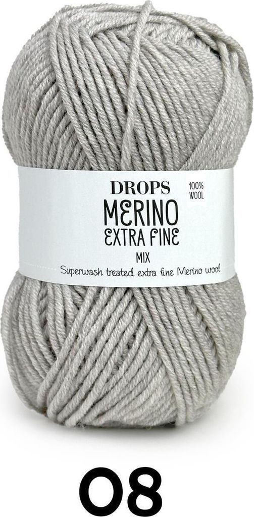 Drops Merino Extra Fine Uni Colour 05 Light Grey Strickgarn