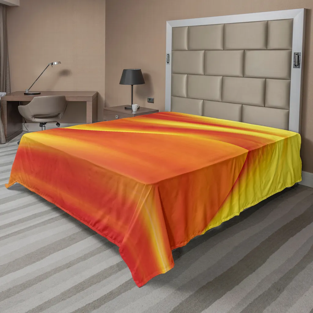 Drap de Lit Design pour Chambre Moderne Orange Brûlé et Confortable