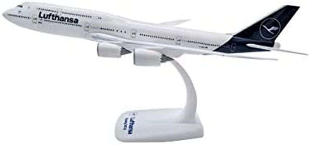 A model airplane on a stand.