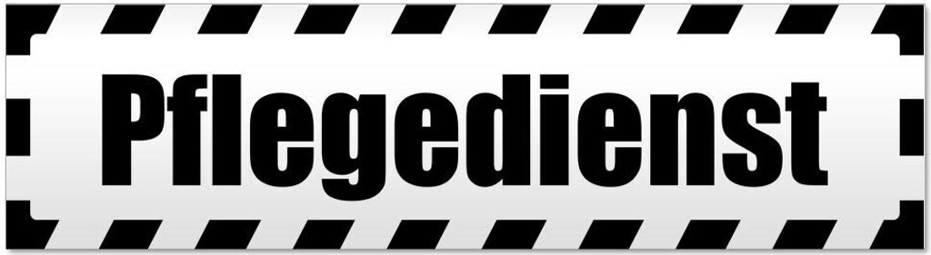 Kiwistar Pflegedienst gestreift Magnetschild Schild magnetisch - 60cm Schwarz - Magnetfolie für Auto PKW Kfz