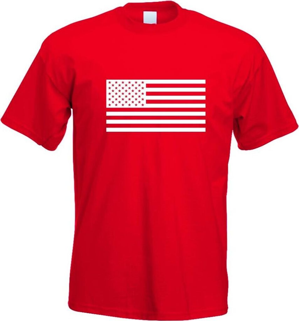 Kiwistar - T-Shirt - rot - USA Flagge Vereinigte Staaten Motiv Bedruckt Funshirt Design Print - mit Motiv Bedruckt - Funshirt Design - Sport - Frei...