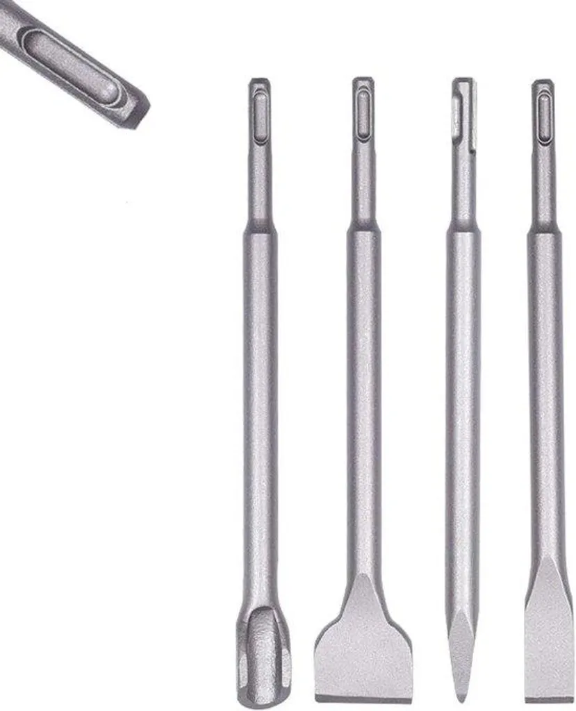 Kit de burins SDS-Plus pour béton comprenant 5 ciseaux de démolition