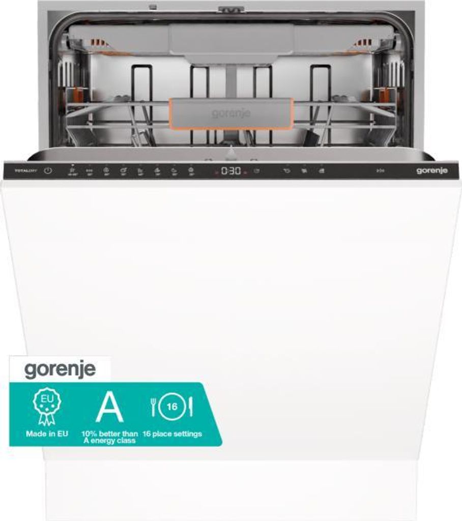 An energy efficiency label for a Gorenje dishwasher.