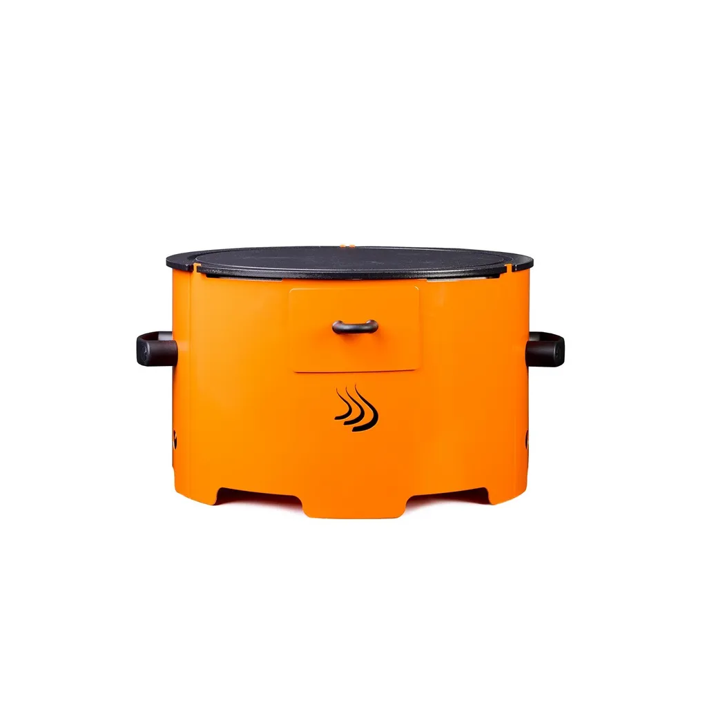 Barbecue de Camping Apache Eco Fire Pellets Plaque Acier 38cm Orange
