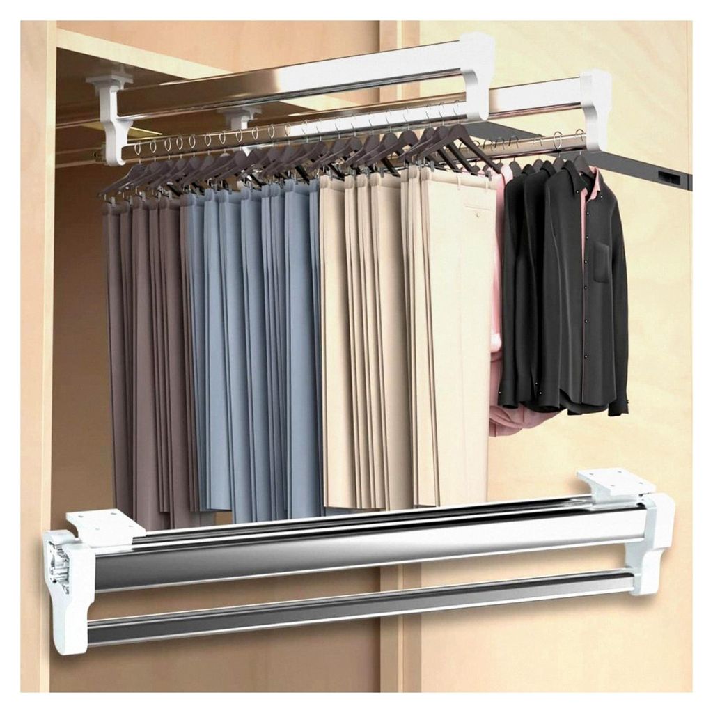 Ausziehbare Kleiderstange, 350 mm/13,78 Zoll Multifunktionaler Hosenhalter für den Kleiderschrank