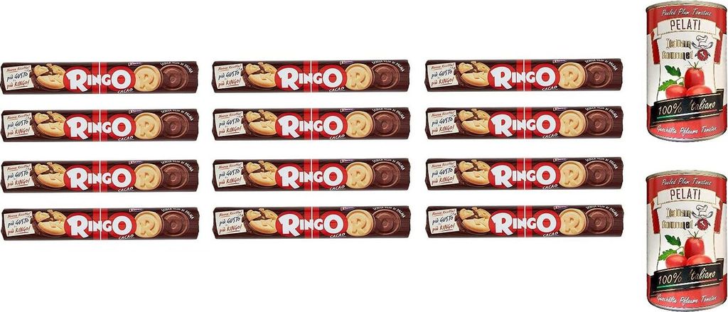 12x Pavesi Ringo Tubo Cacao Kekse mit Kakaocreme 165g + Produktbild 