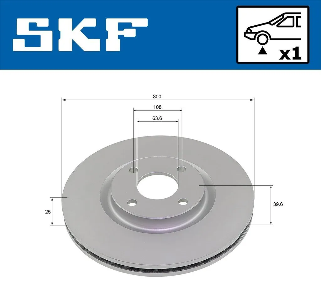Disque de frein avant pour FORD ECOSPORT SKF 300 mm sécurité renforcée
