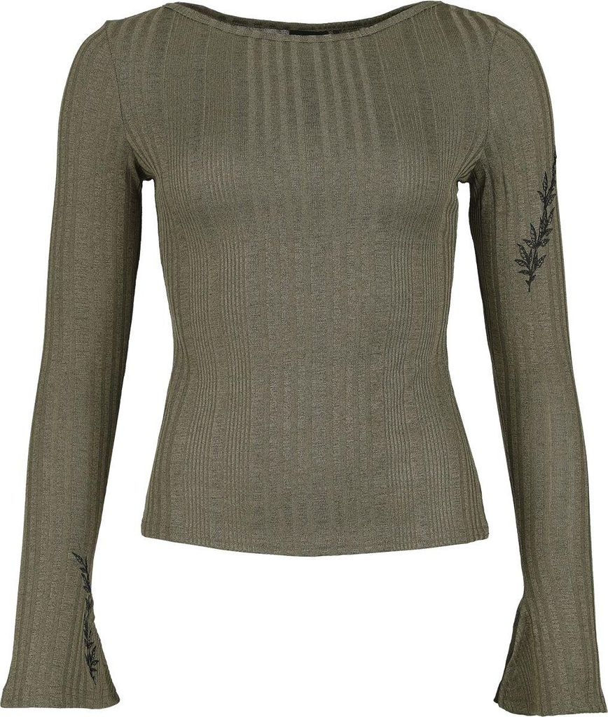 Killstar Langarmshirt Damen Forest Fable - Ethereal Forest Top khaki XS